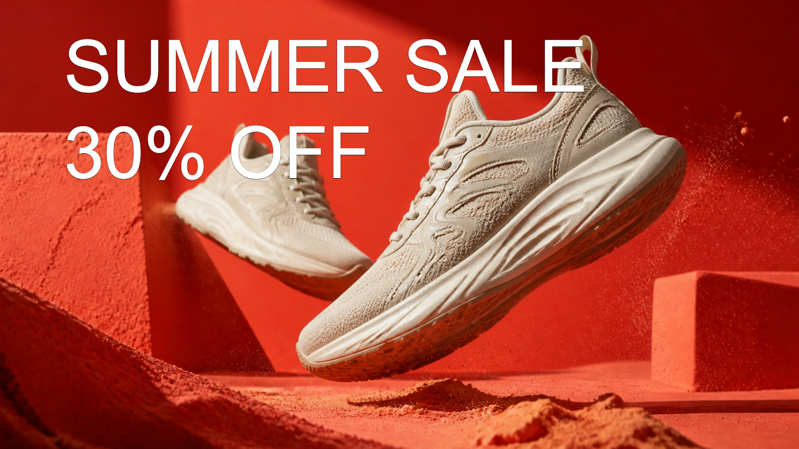 Same shoe photograph with SUMMER SALE and 30% OFF caption